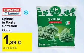 Carrefour Spinaci in Foglie Carrefour offerta