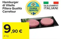 Carrefour Hamburger di Vitella Filiera Qualità Carrefour offerta