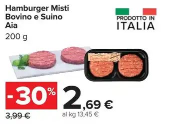 Carrefour Hamburger Misti Bovino e Suino Aia offerta