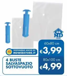 MD Discount 4 buste salvaspazio sottovuoto MD Casa offerta