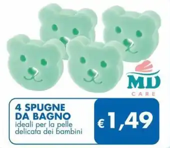 MD Discount 4 spugne da bagno MD CARE offerta