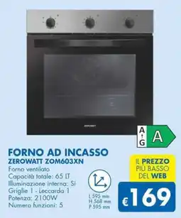 MD Discount Forno ad incasso ZEROWATT ZOM603XN offerta