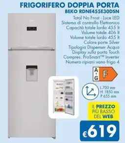 MD Discount Frigorifero doppia porta BEKO RDNE455E30DSN offerta