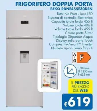 MD Discount Frigorifero doppia porta BEKO RDNE455E30DSN offerta