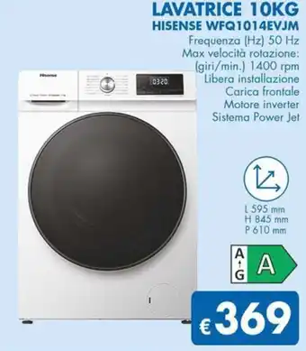 MD Discount Lavatrice 10kg HISENSE WFQ1014EVJM offerta