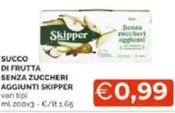 Mercatò Succo di frutta senza zuccheri aggiunti skipper vari tipi offerta