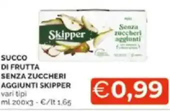 Mercatò Succo di frutta senza zuccheri aggiunti skipper vari tipi offerta