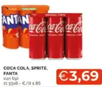 Mercatò Coca cola, sprite, fanta vari tipi offerta