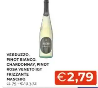 Mercatò Verduzzo. pinot bianco, chardonnay, pinot rosa veneto igt frizzante maschio offerta