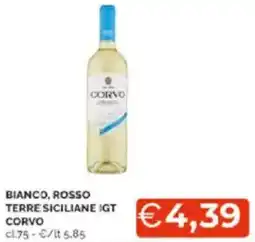 Mercatò Bianco, rosso terre siciliane igt corvo offerta