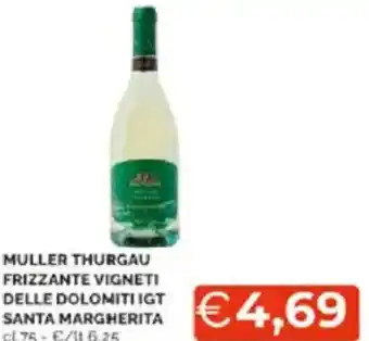 Mercatò Muller thurgau frizzante vigneti delle dolomiti igt santa margherita offerta