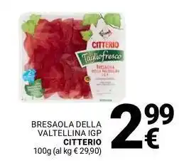 Supermercati Gulliver Bresaola della valtellina igp CITTERIO offerta