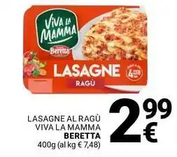 Supermercati Gulliver Lasagne al ragù viva la mamma BERETTA offerta