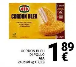 Supermercati Gulliver Cordon bleu di pollo AIA offerta