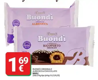 Supermercati Gulliver Buondì l'originale albicocca/cioccolato BAULI offerta