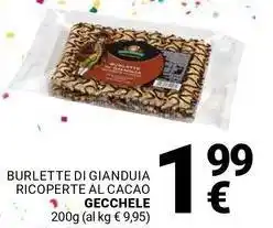 Supermercati Gulliver Burlette di gianduia ricoperte al cacao GECCHELE offerta