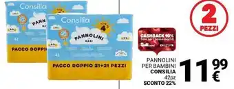 Supermercati Gulliver Pannolini per bambini CONSILIA offerta