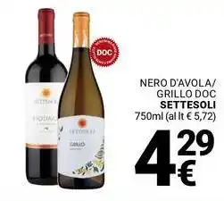 Supermercati Gulliver Nero d'avola/ grillo doc SETTESOLI offerta