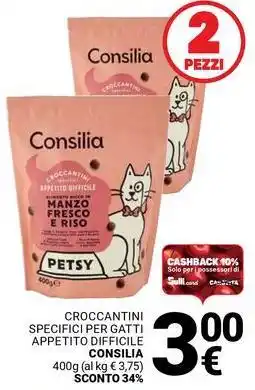 Supermercati Gulliver Croccantini specifici per gatti appetito difficile CONSILIA offerta