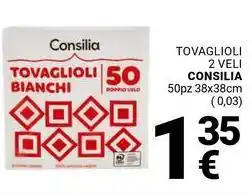 Supermercati Gulliver Tovaglioli 2 veli CONSILIA offerta