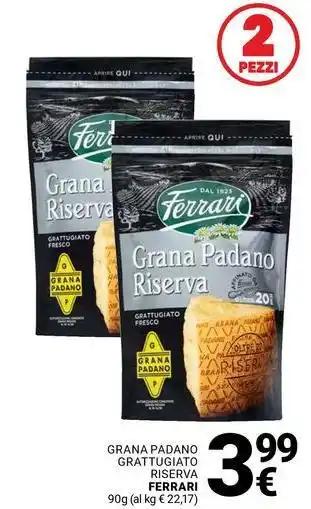 Supermercati Gulliver Grana padano grattugiato riserva FERRARI offerta