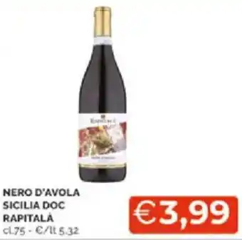 Mercatò Nero d'avola sicilia doc rapitalà offerta