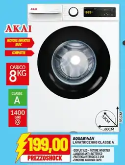 Risparmio Casa AKAI Lavatrice 8kg classe A offerta