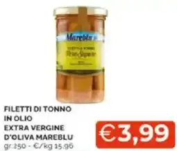 Mercatò Filetti di tonno in olio extra vergine d'oliva mareblu offerta