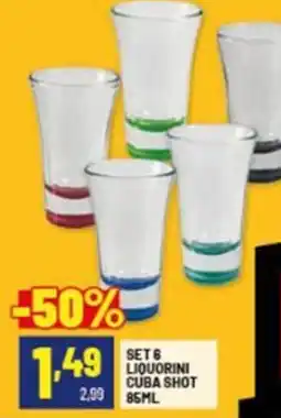 Risparmio Casa Set 6 liquorinin cuba shot offerta