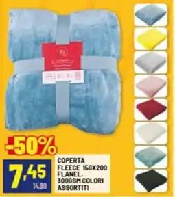 Risparmio Casa Coperta fleece flanel colori assortiti offerta