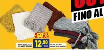 Risparmio Casa Plaid maglia c/ frange offerta