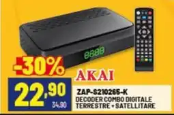 Risparmio Casa AKAI Zap-s210265-k decoder combo digitale 34.90 terrestre satellitare offerta