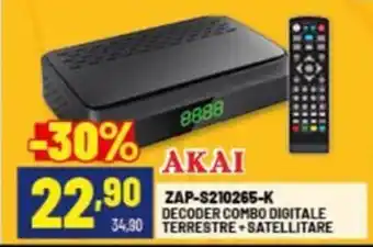 Risparmio Casa AKAI Zap-s210265-k decoder combo digitale 34.90 terrestre satellitare offerta