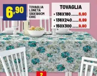 Risparmio Casa Tovaglia loneta 136x180cm chic offerta