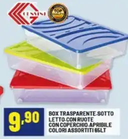 Risparmio Casa Box trasparente sotto letto con ruote con coperchio-apribile colori assortiti offerta