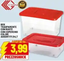 Risparmio Casa Box trasparente con ruote con coperchio colori assortiti offerta