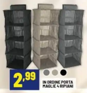 Risparmio Casa In ordine porta maglie 4 ripiani offerta