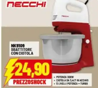 Risparmio Casa NECCHI NK9109 Sbattitore con ciotola offerta