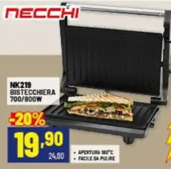 Risparmio Casa NECCHI NK219 Bistecchiera 700/800W offerta