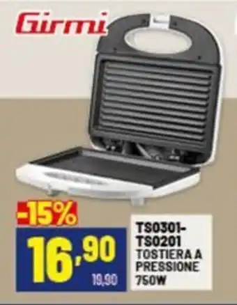 Risparmio Casa Girmi TS0301- TS0201 tostiera a pressione offerta