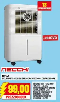 Risparmio Casa NECCHI ND140 Deumidificatore refrigerante con compressore offerta