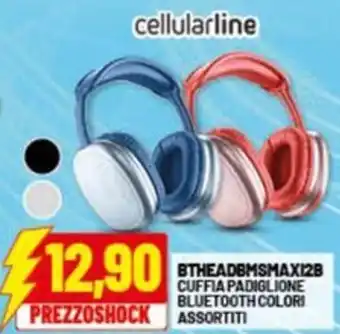 Risparmio Casa Cellularline btheadbmsmax12b cuffia padiglione bluetooth colori offerta