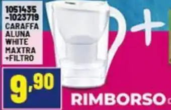 Risparmio Casa Caraffa aluna white maxtra +filtro RIMBORSO offerta