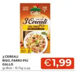 Mercatò 3 cereal! riso, farro più gallo offerta