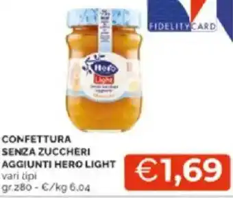 Mercatò Confettura senza zuccheri aggiunti hero light vari tipi offerta