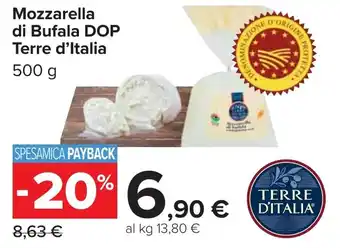 Carrefour Mozzarella di Bufala DOP Terre d'Italia offerta