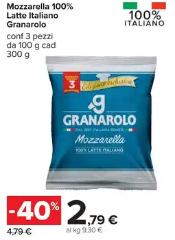 Carrefour Mozzarella 100% Latte Italiano Granarolo offerta