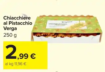 Carrefour Chiacchiere al Pistacchio Verga offerta