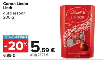 Carrefour Cornet Lindor Lindt offerta