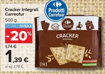 Carrefour Cracker Integrali Carreofur offerta